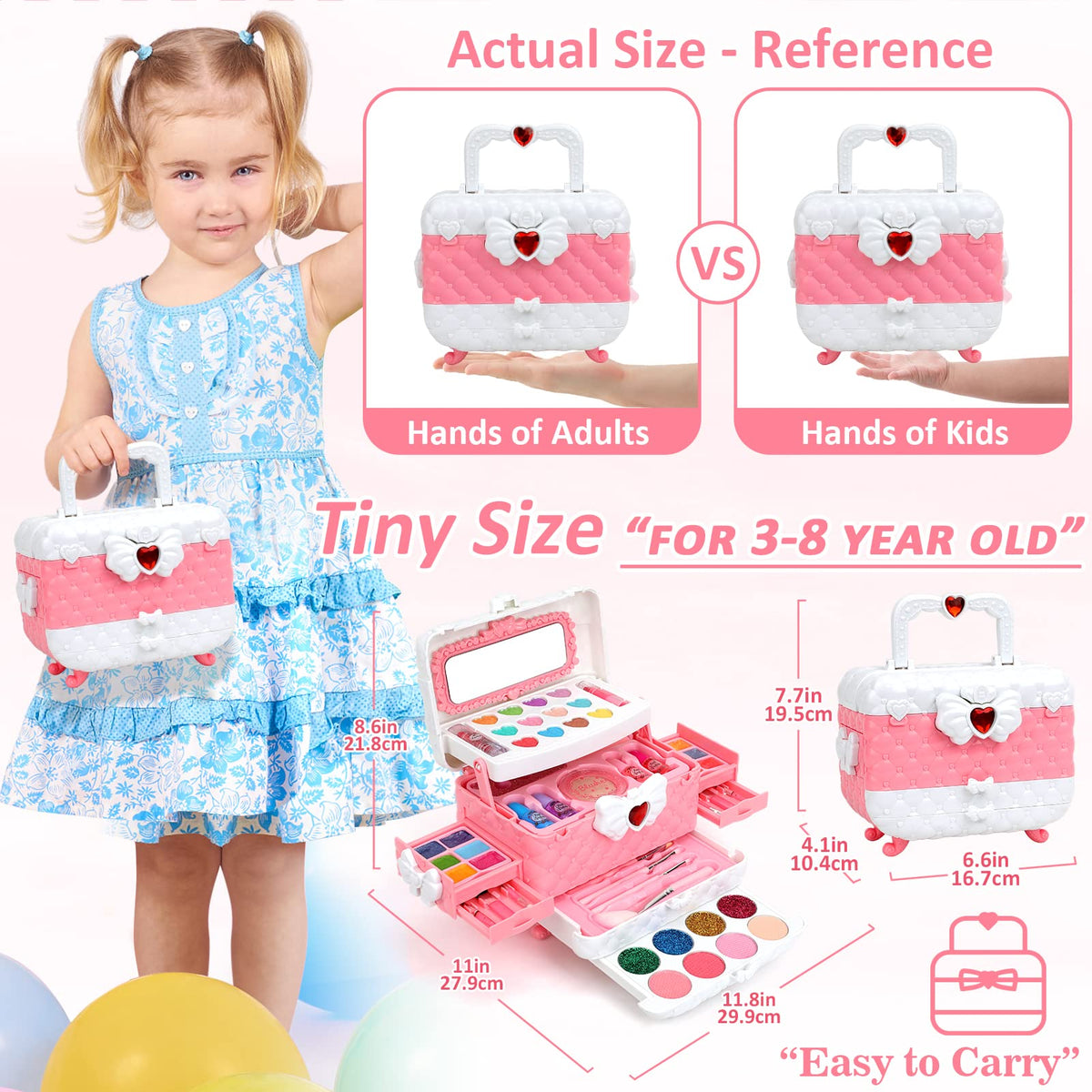 Flybay Kids Makeup Kit Toys for Girls, Washable Girls Makeup Set Children Make Up Kids Toys, Princess Pretend Play Make Up Set Christmas Birthday Gifts for Age 3-12 Year Old Girl 🍁 All In One Marketplace Canada