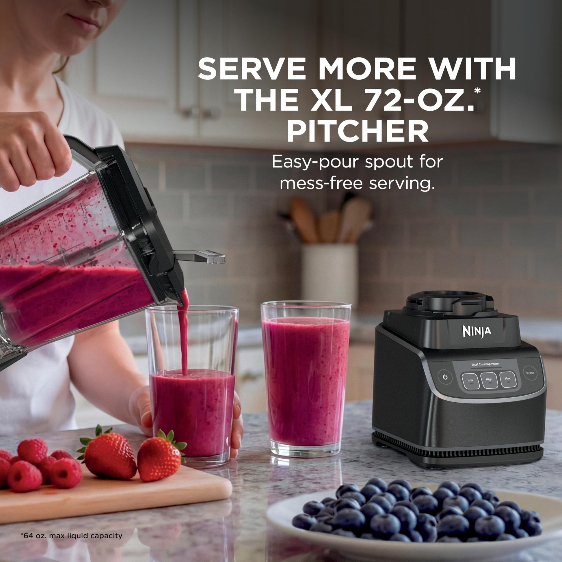 Ninja UltraCrush Professional Blender, 1000W, XL 72-oz.* Pitcher, Total Crushing® Technology, 3 Manual Speeds for Ice Crushing, Smoothies, Sauces & More, Full-Size Blender, Black, BP201C - Available at All In One Marketplace Canada