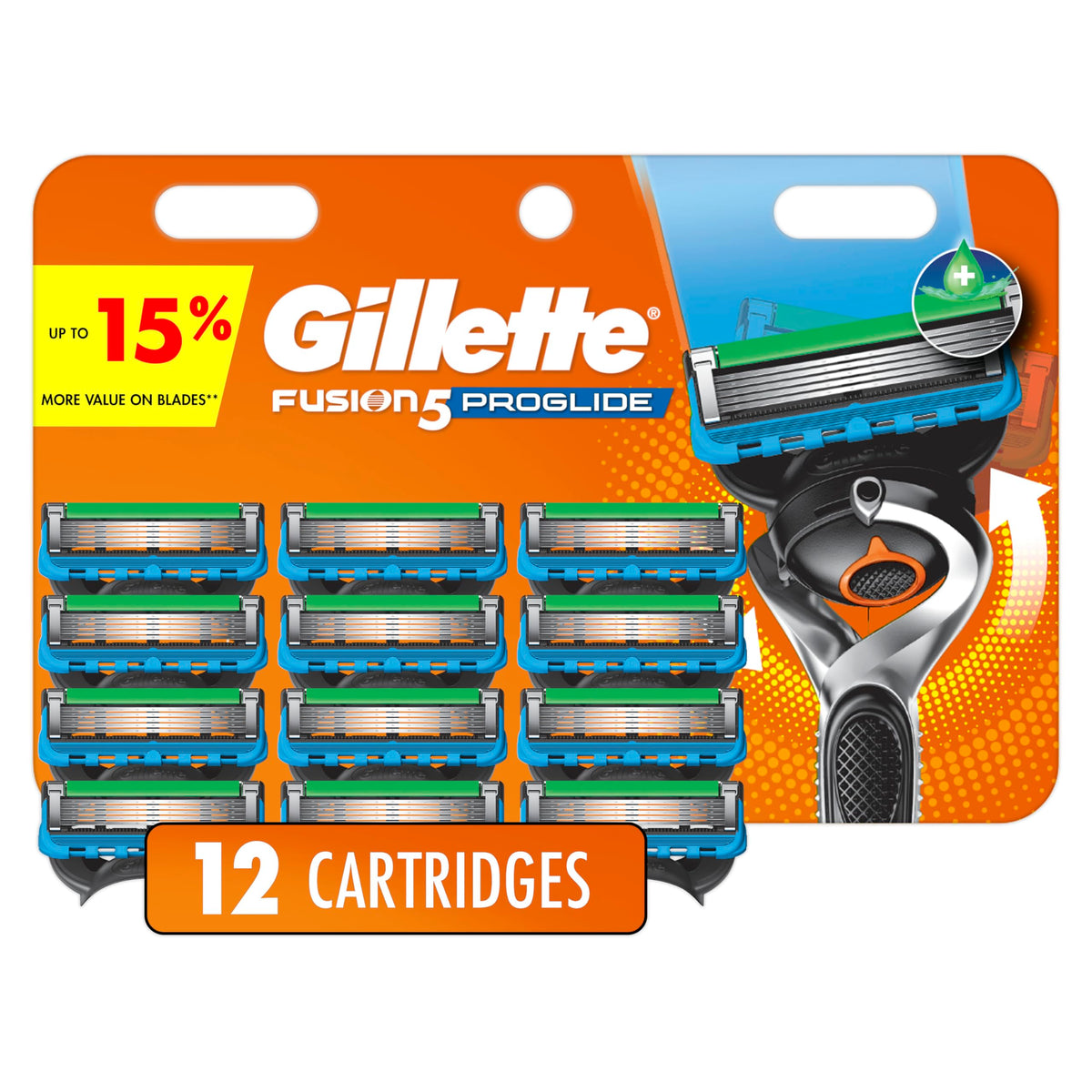 Gillette Fusion5 ProGlide Men's Razor Blades, 12 Blade Refills