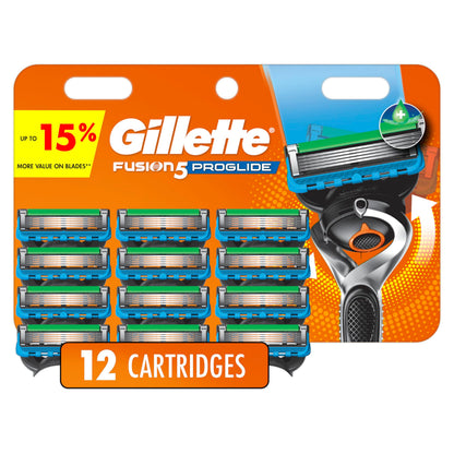 Gillette Fusion5 ProGlide Men's Razor Blades, 12 Blade Refills