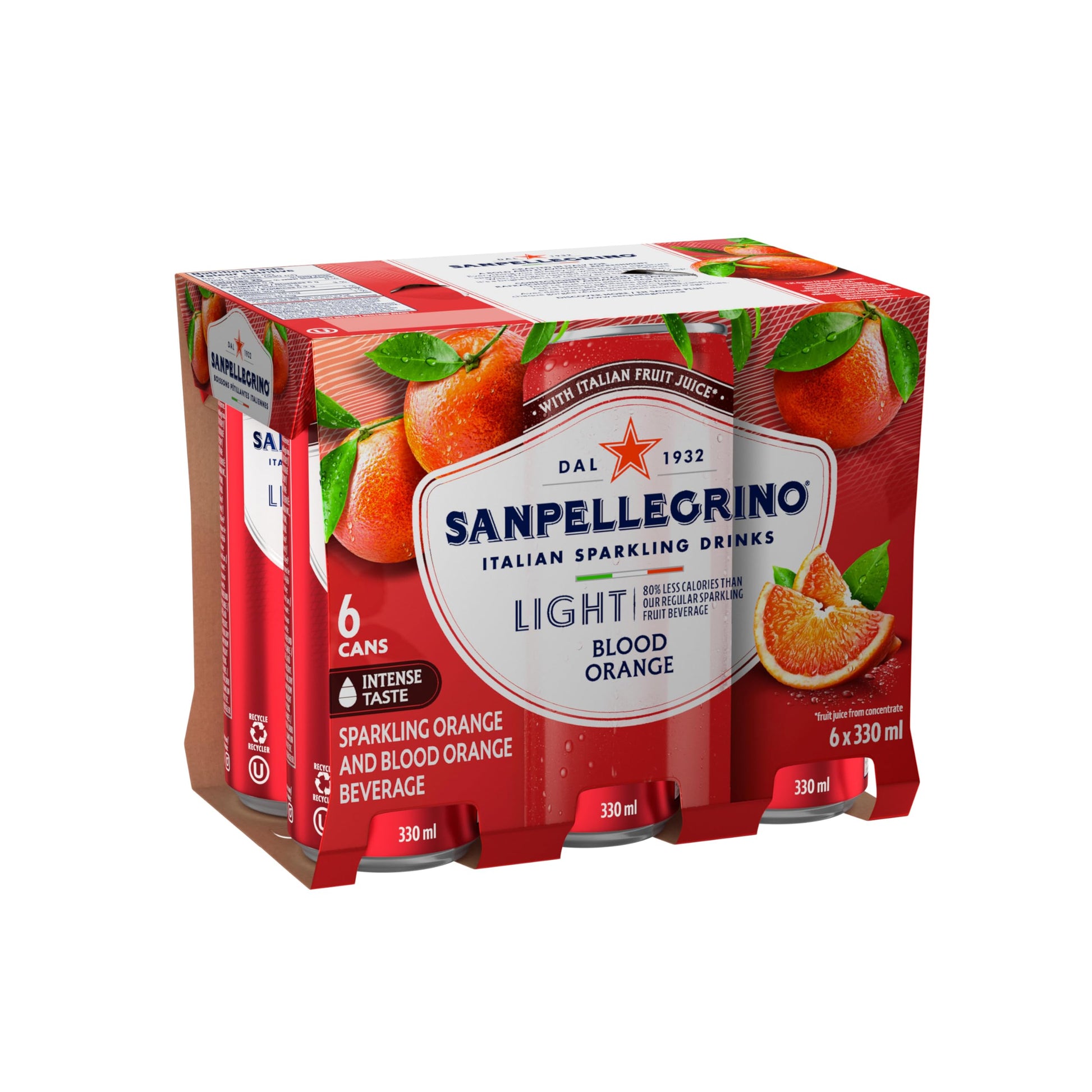 San Pellegrino Light Blood Orange, Sparkling Beverage, 24 x 330 ml San Pellegrino