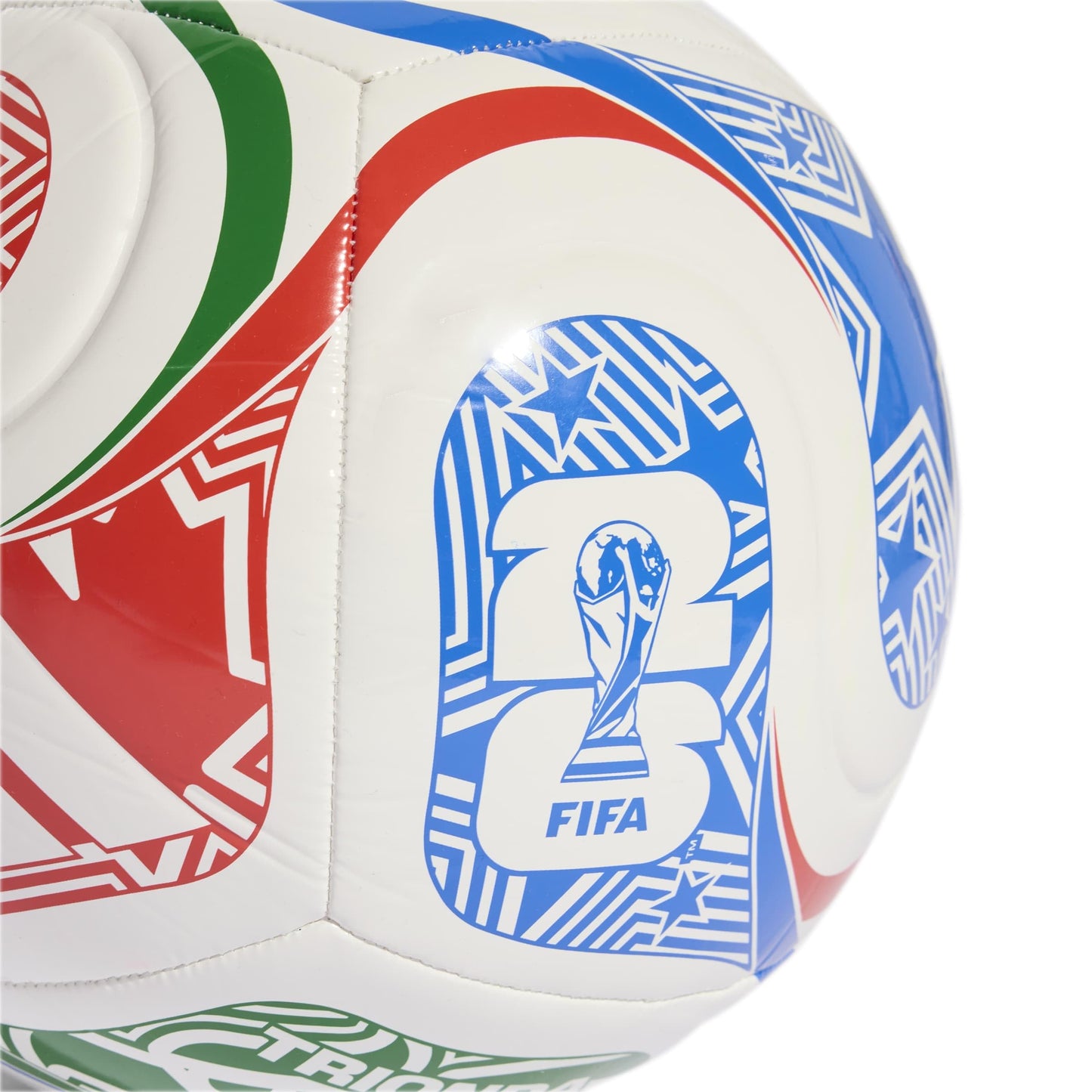 adidas Ballon de football Trionda Club FIFA World Cup 26™ unisexe-adulte, Blanc/Rouge vif/Bleu Glory/Vert, 3