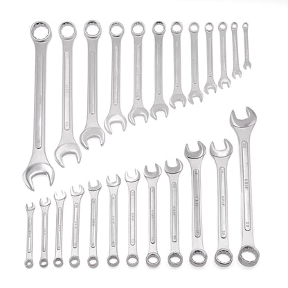 Grip 24 pc All-Purpose Master Combination Wrench Set MM/SAE - Metric 7mm to 22mm - SAE 1/4” to 1" - Roll-up Pouch - General Household, Garage, Auto Repairs, Cars, Trucks, Boat - Available at All In One Marketplace Canada