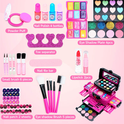 Kids Makeup Kit Girls Toys - Girls Makeup Kit for Kids, Little Kids Make up Set Safe & Non Toxic Makeup for Toddlers Children Princess, Christmas Birthday Gifts Toy for 4 5 6 7 8 Year Old Girl. 🍁 All In One Marketplace Canada