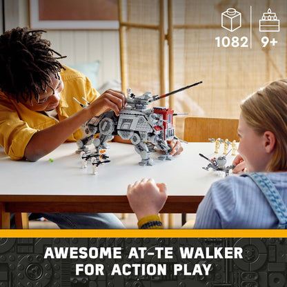 LEGO Star Wars at-TE Walker 75337 Poseable Toy, Revenge of The Sith Set, Gift for Kids with 3 212th Clone Troopers, Dwarf Spider & Battle Droid Figures LEGO