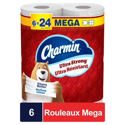 Charmin Toilet Paper Ultra Strong, 18 Mega Rolls = 72 Regular Rolls - Available at All In One Marketplace Canada