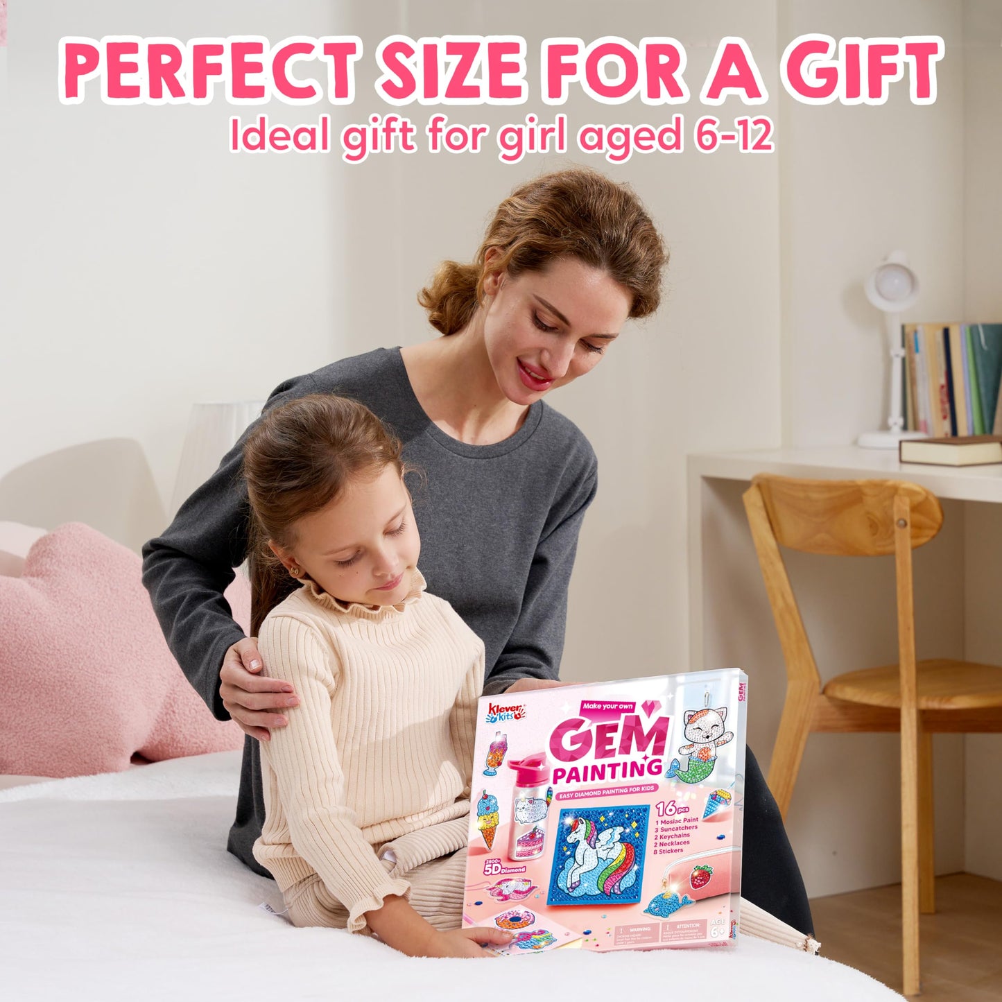 Klever Kits 16 Projects Gem Painting, Kids Diamond Art Painting Kit with 5D Gem, Arts and Crafts for Girls Ages 6-12,Art Gift Ideas for Girls Crafts Ages 6, 7, 8, Girl Gifts, Easter Gifts for Kids - Available at All In One Marketplace Canada