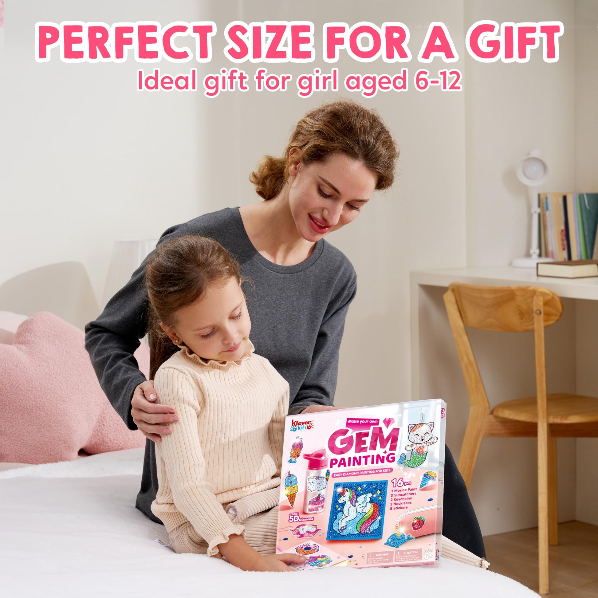 Klever Kits 16 Projects Gem Painting, Kids Diamond Art Painting Kit with 5D Gem, Arts and Crafts for Girls Ages 6-12,Art Gift Ideas for Girls Crafts Ages 6, 7, 8, Girl Gifts, Easter Gifts for Kids - Available at All In One Marketplace Canada