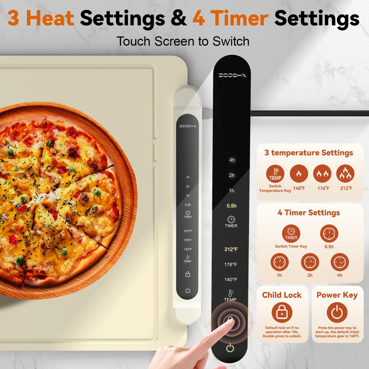 Food Warming Mat Electric Tray: Adjustable Silicone Heating Pad with 3 Temperature Settings 4 Timer Function Portable Roll Up Hot Plate for Buffets Party Gatherings Kitchen Warmer Countertop Holiday 🍁 All In One Marketplace Canada
