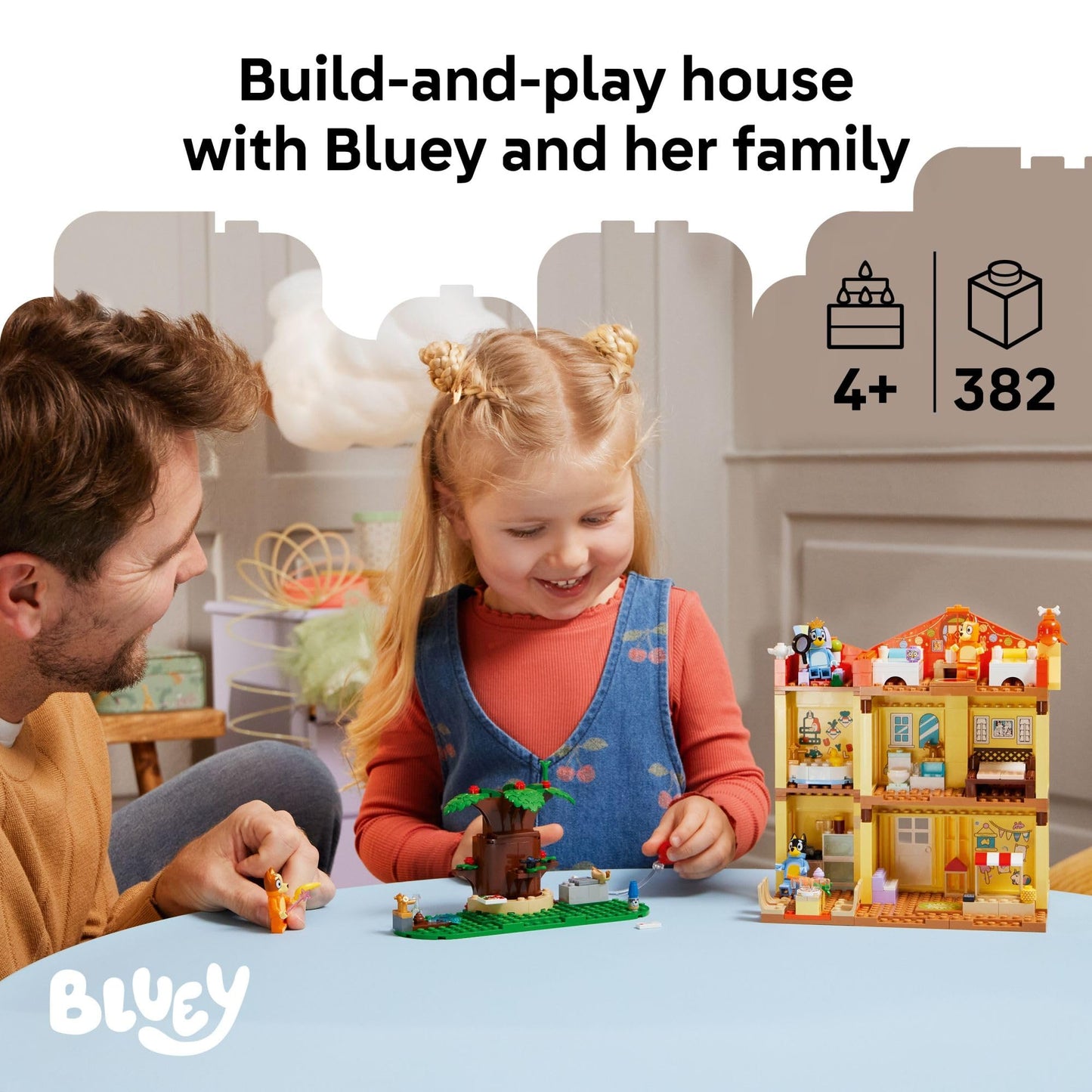 LEGO Bluey: Bluey’s Family House - Toddler Toy for 4 Year Old Boys and Girls - House Playset Includes Bluey and 5 Popular Characters - Great Birthday Gift Idea for Preschoolers - 11203 LEGO