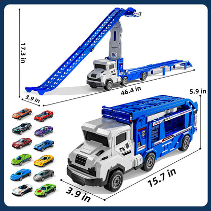Transport Truck Toy for Kids, Transport Vehicle with Double Race Ramp Track 🍁 All In One Marketplace Canada
