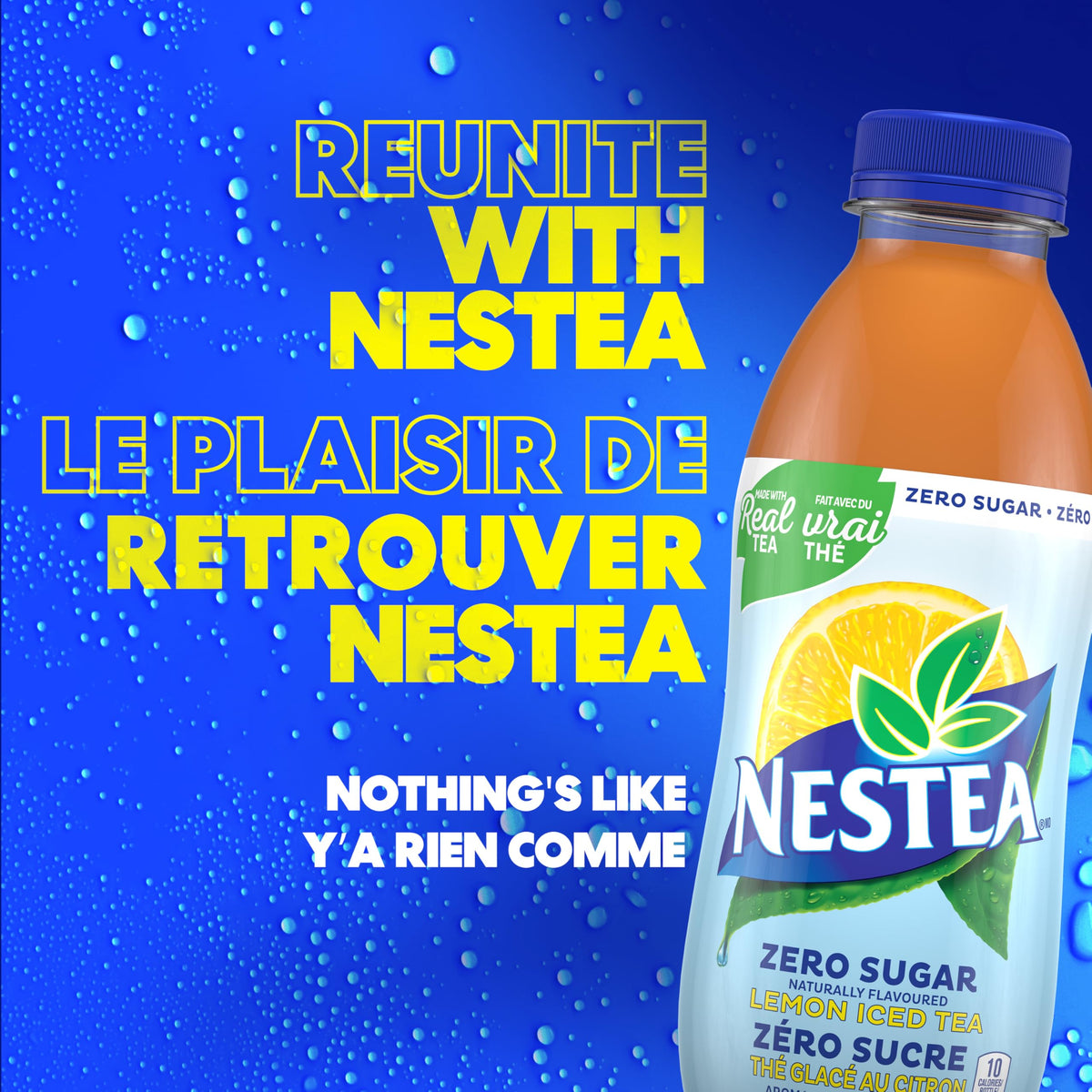 Nestea Naturally Flavoured, Zero Sugar Lemon Iced Tea, 473mL, 12 Count