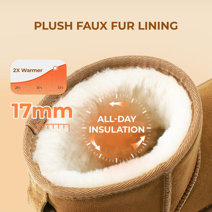 DREAM PAIRS Women's Ankle Winter Snow Boots Genuine Suede,Chestnut,8.5 🍁 All In One Marketplace Canada