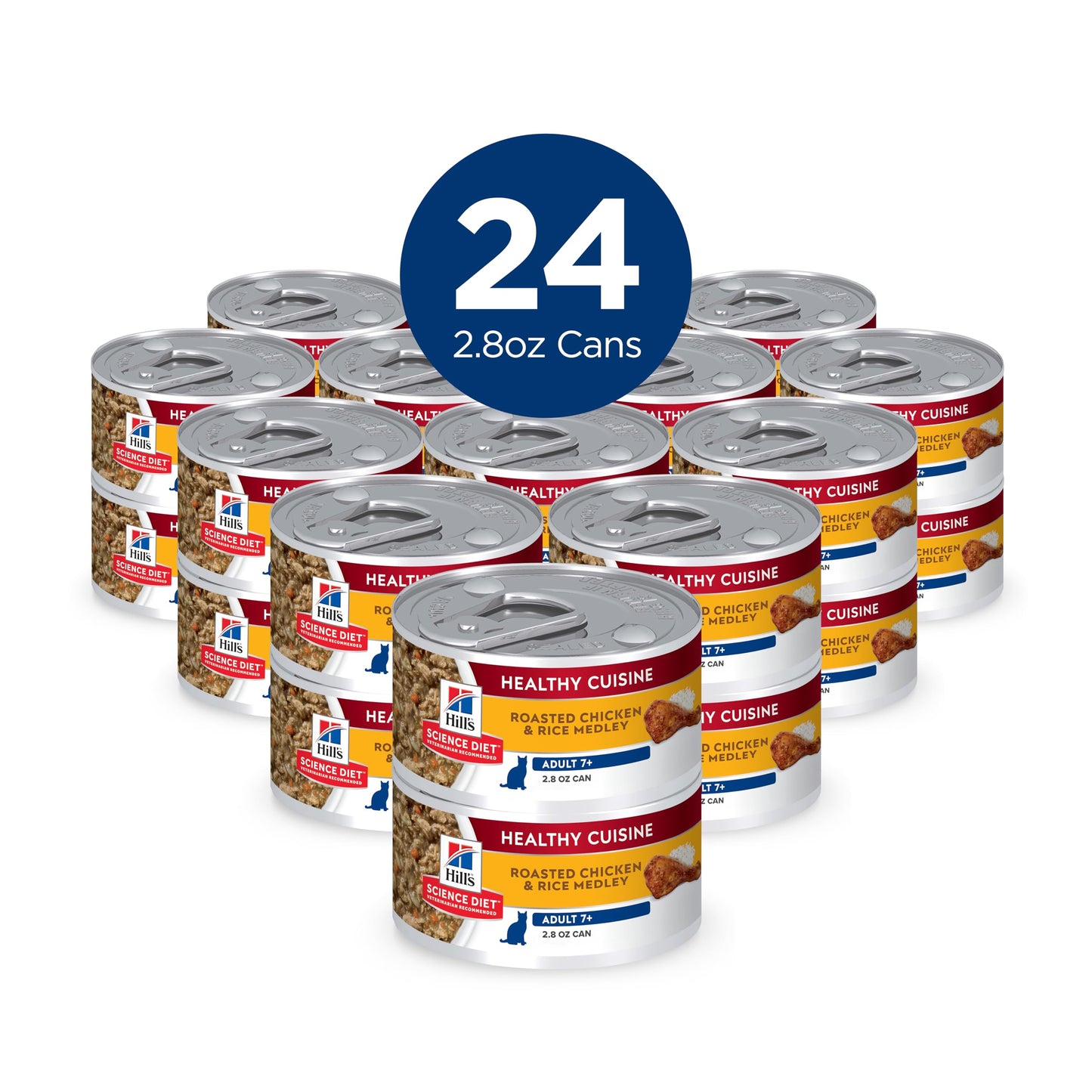 Hill's Science Diet Senior 7+ Healthy Cuisine Canned Cat Food, Roasted Chicken & Rice Medley, 2.8 oz, 24 Pack Wet cat Food Hill's Science Diet