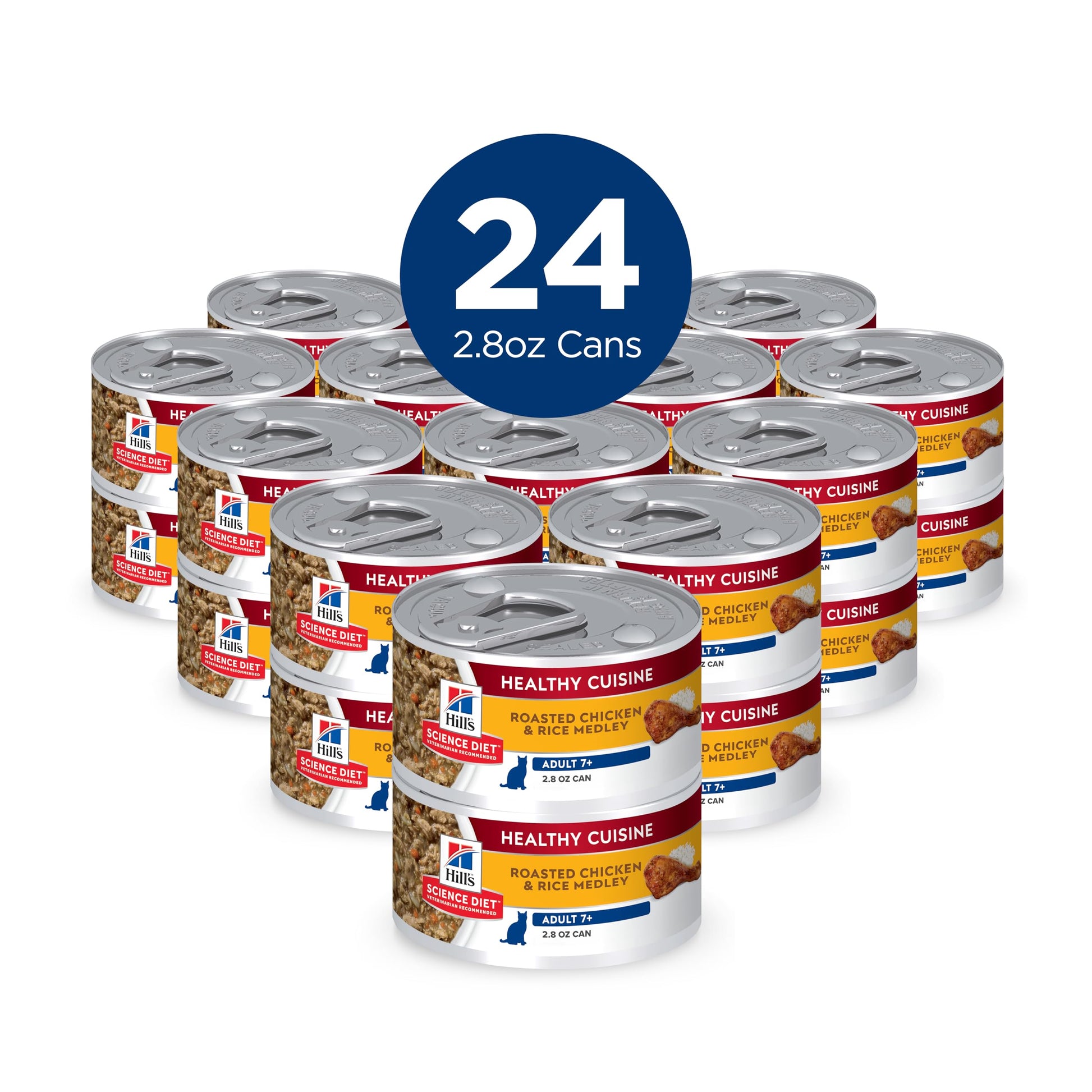Hill's Science Diet Senior 7+ Healthy Cuisine Canned Cat Food, Roasted Chicken & Rice Medley, 2.8 oz, 24 Pack Wet cat Food Hill's Science Diet
