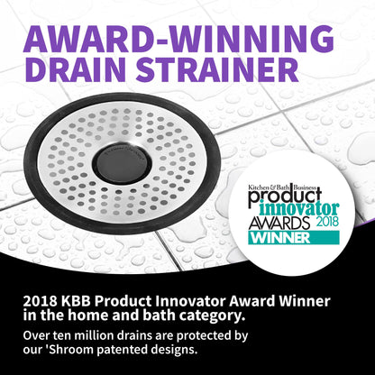 ShowerShroom SHSULT755 Ultra Revolutionary Shower Hair Catcher Drain Protector, Stainless - Available at All In One Marketplace Canada