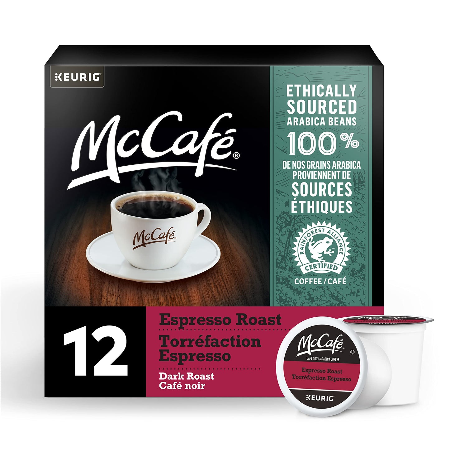 McCafé Espresso Roast K-Cup Coffee Pods, 72 Count, For Keurig Coffee Makers