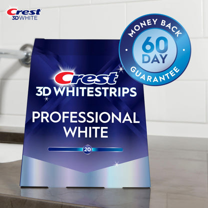 Crest 3D Whitestrips Professional White At-Home Teeth Whitening Kit, 22 Treatments, 20 Levels Whiter