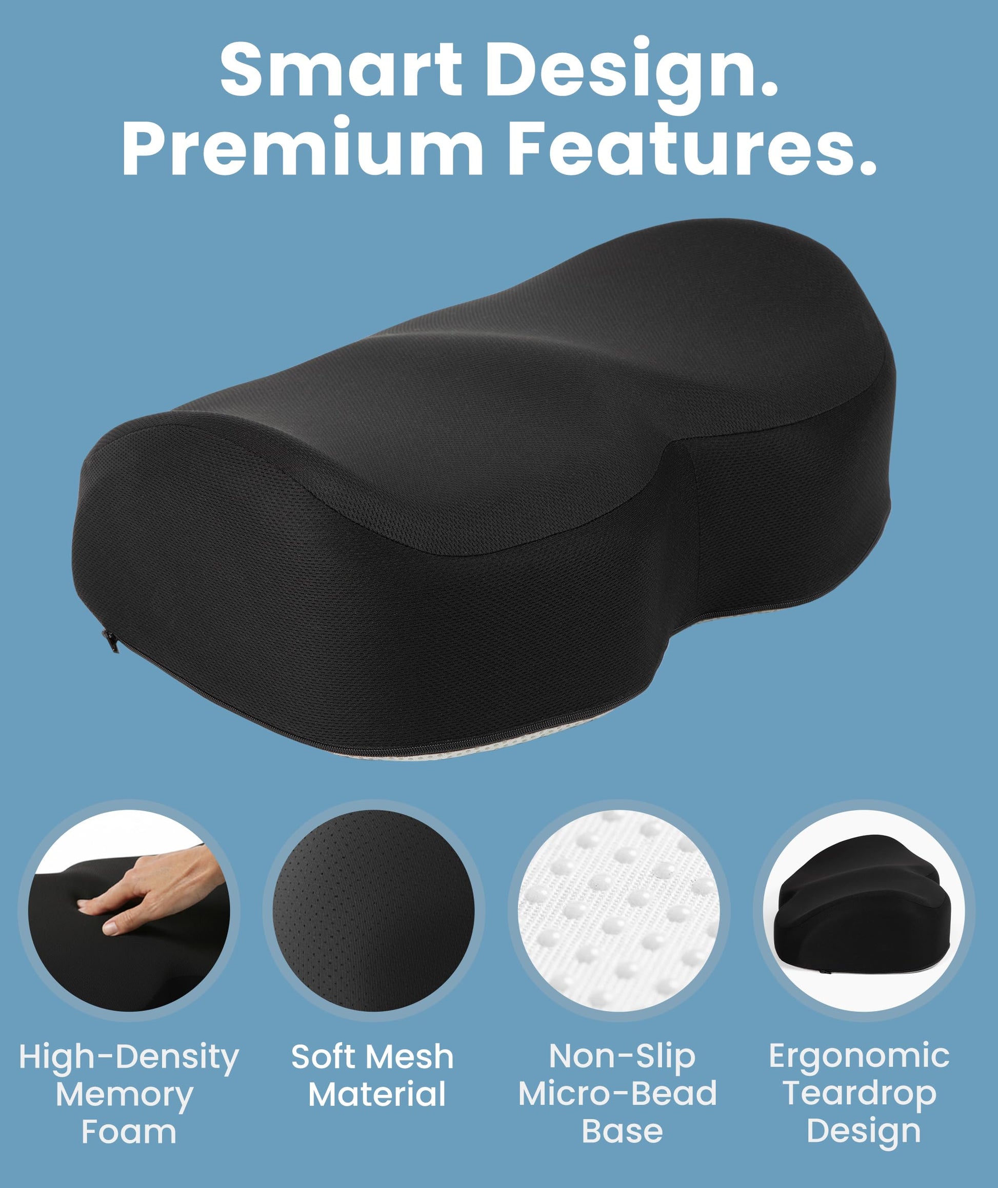 Everlasting Comfort Foot Rest for Under Desk at Work - Memory Foam Office Foot Stool & Under Desk Footrest Leg Elevation Pillow for Gaming & Home Office, Supports Posture - Available at All In One Marketplace Canada