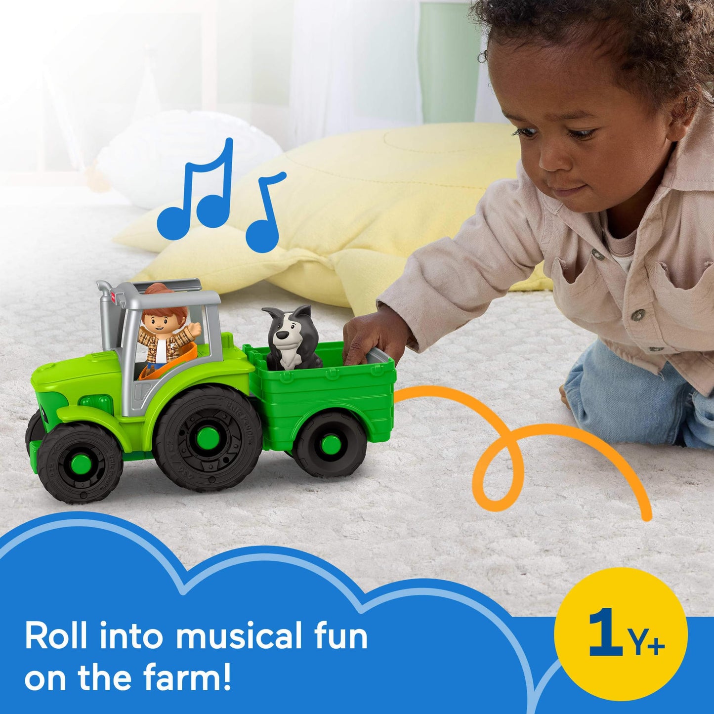 Fisher-Price Little People Push & Play Tractor, Multilanguage Fisher-Price