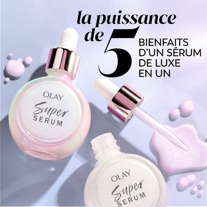 Olay Super Serum - Niacinamide, Vitamin C & E, Collagen Peptide, AHA - 5-in-1 Skin Care Benefits for Face - Healthy Glow, Brightening, Hydrating, Smoothing, Firming, Evens Tone, Anti-Aging, 30 mL Olay