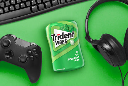 Trident Vibes Spearmint Rush Sugar-Free Gum - 6 Bottle Pack (240 Pieces)