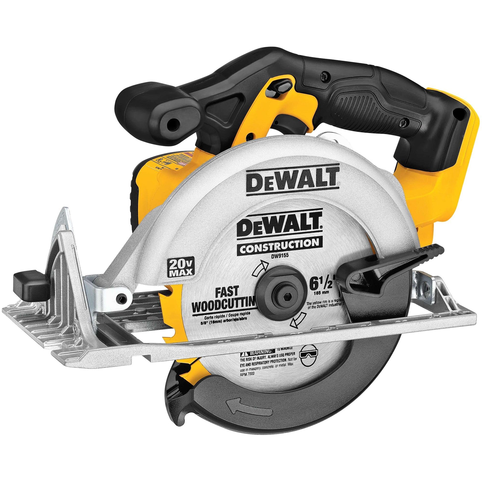 DEWALT 6-1/2-Inch 20V MAX Circular Saw, Tool Only (DCS391B) , Yellow DEWALT