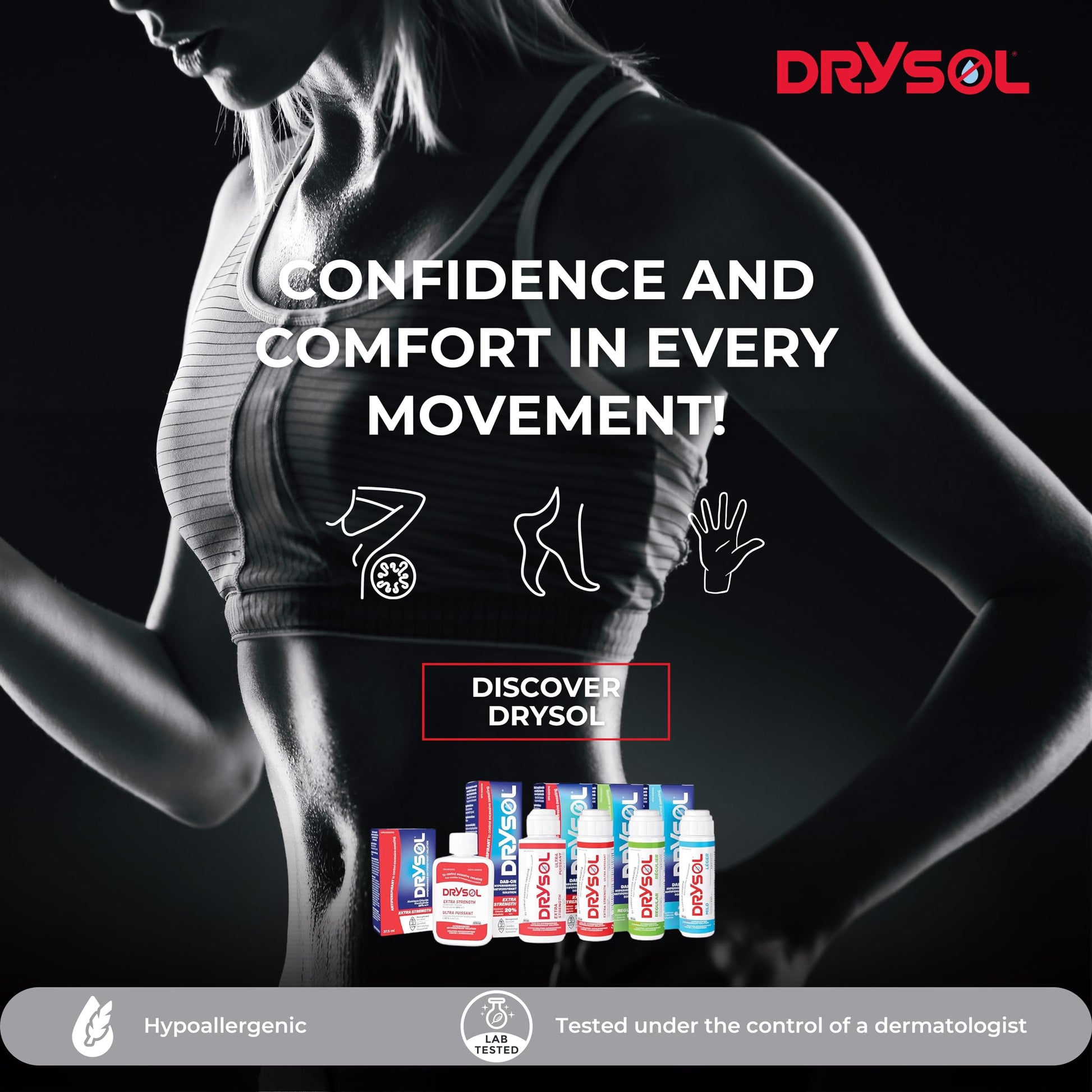 DRYSOL 12% Regular Strength - Clinical Strength Antiperspirant - Aluminum Chloride Hexahydrate - Moderate Sweating Control - For Men and Women - Available at All In One Marketplace Canada