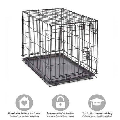 MidWest Homes for Pets 30-Inch New World Crate for Medium Breeds, 21-40 lbs, Single Door Folding Dog Crate, Leak-Proof Tray & Secure Latch, Portable, Durable & Easy to Assemble 🍁 All In One Marketplace Canada