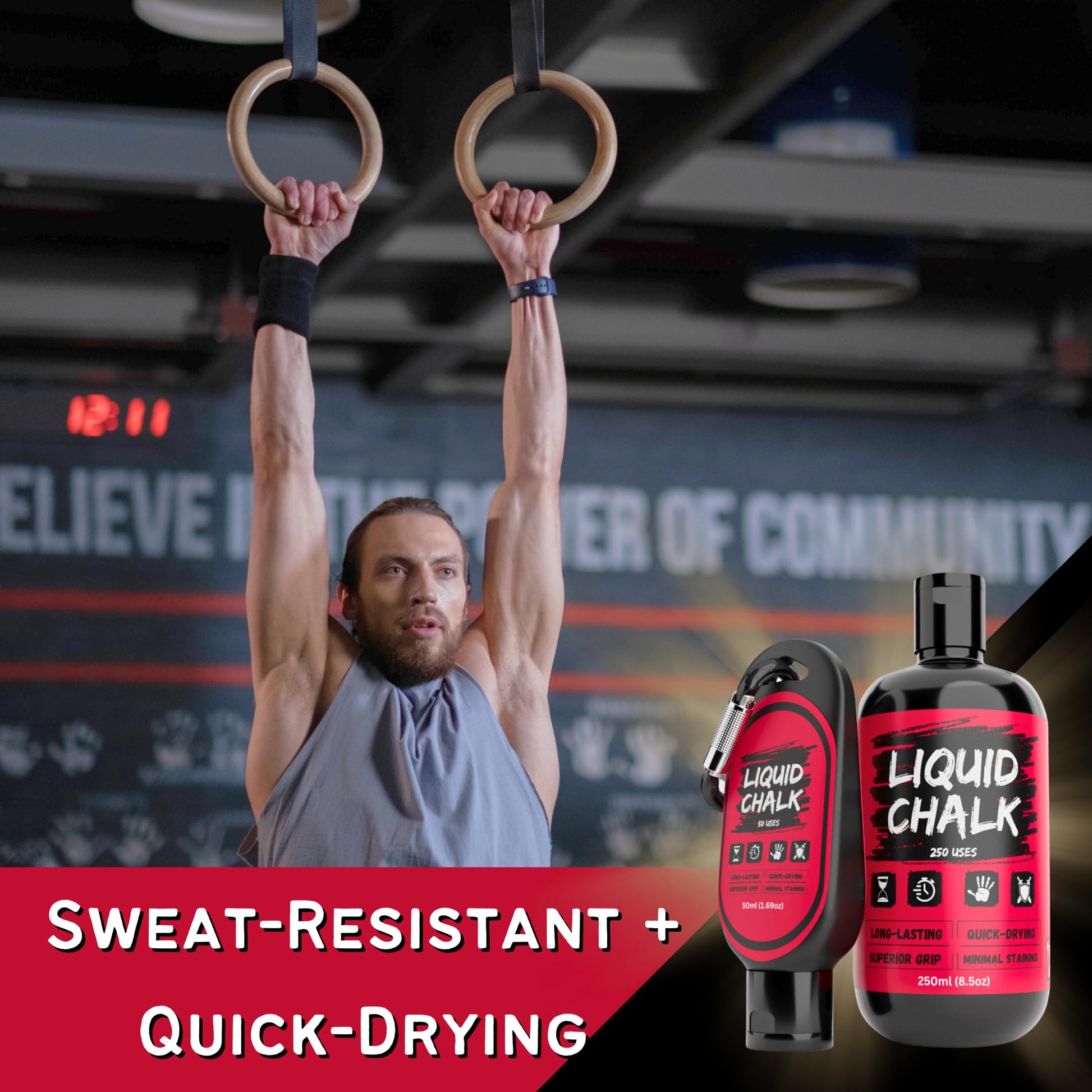 Power Grip Liquid Chalk for Gym and Climbing - Multi-Purpose Chalk for Weightlifting, Powerlifting, Rock Climbing, and Pole Dancing - Dry Hands Liquid Grip Enhancer - Gym Stuff for Men - Available at All In One Marketplace Canada