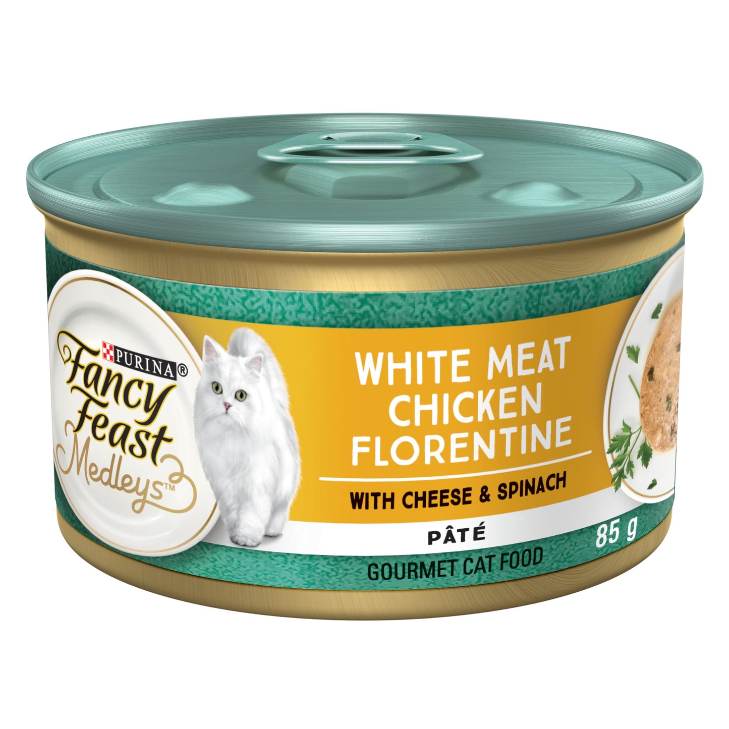 Fancy Feast Medleys Wet Cat Food, Chicken Florentine Pâté 85g (24 Pack) Fancy Feast