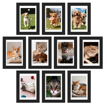 upsimples 4x6 Picture Frame Set of 10, Black 🍁 All In One Marketplace Canada