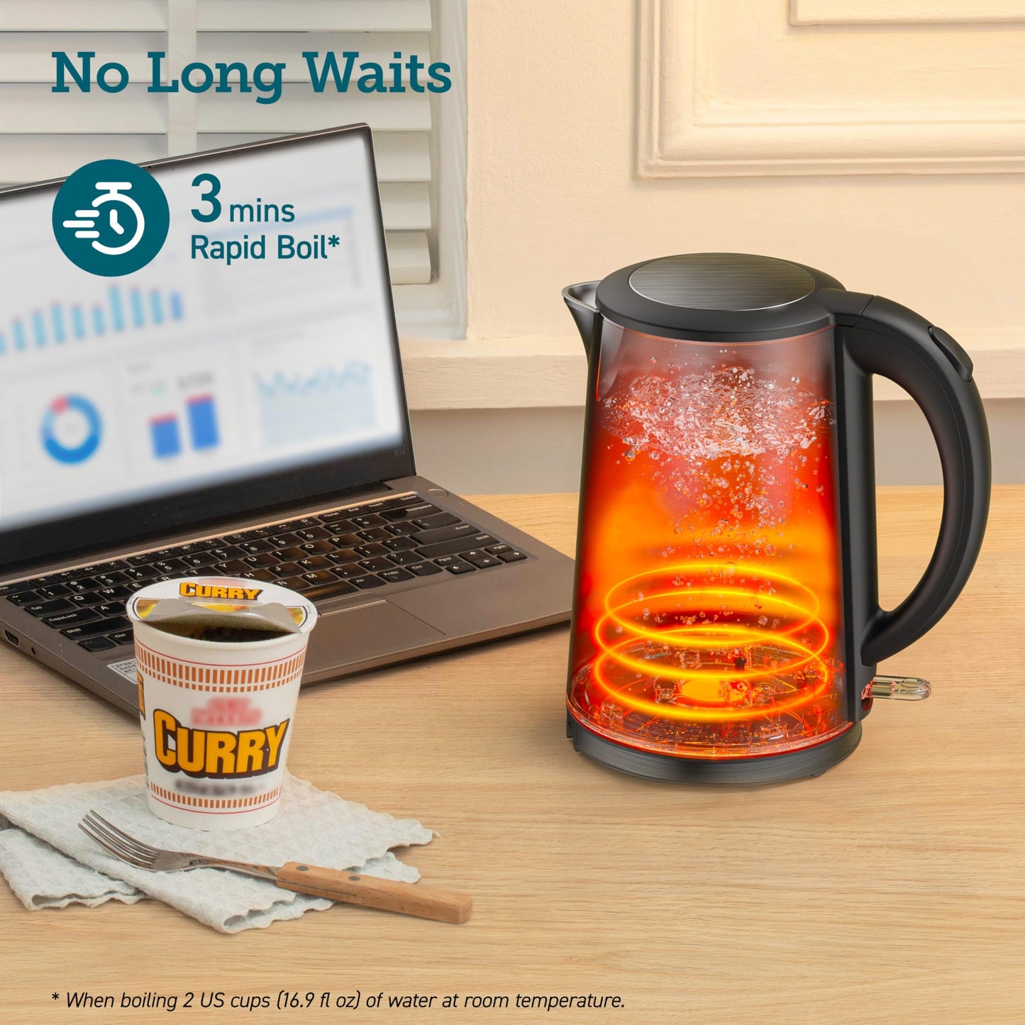 Cosori Stainless Steel Electric Kettle, 1.5L Double Wall, Cordless, Black 🍁 All In One Marketplace Canada