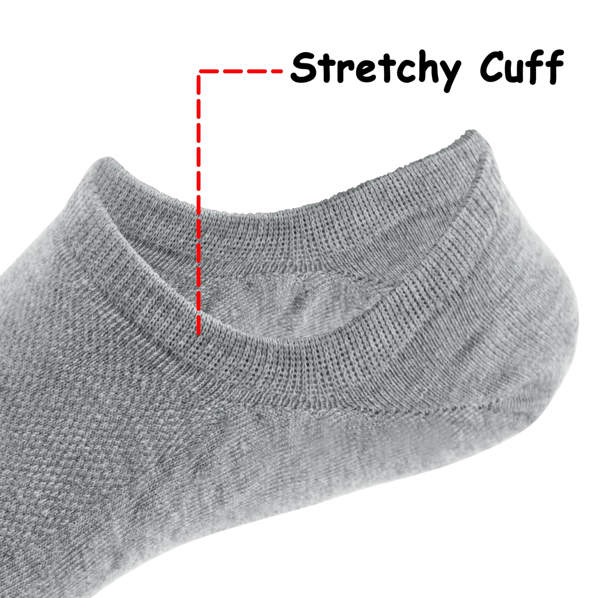 BenSorts Pack of 6 Low Cut Ankle Style Socks for Women Liner Non Slip Invisible Hidden Socks White Black Gray 6 Pairs Size 5 6 7 8
