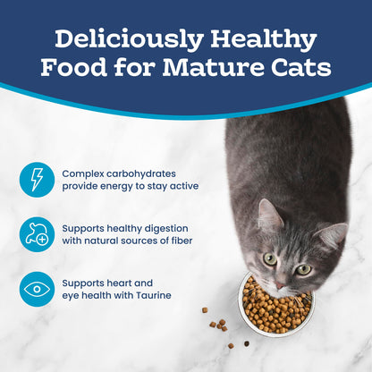Blue Buffalo Tastefuls Chicken & Brown Rice Recipe Mature Dry Cat Food for Adult Cats 7+, Real Chicken First, Deliciously Healthy Natural Senior Cat Food with Fish Oil & Natural Ingredients, 3.1kg