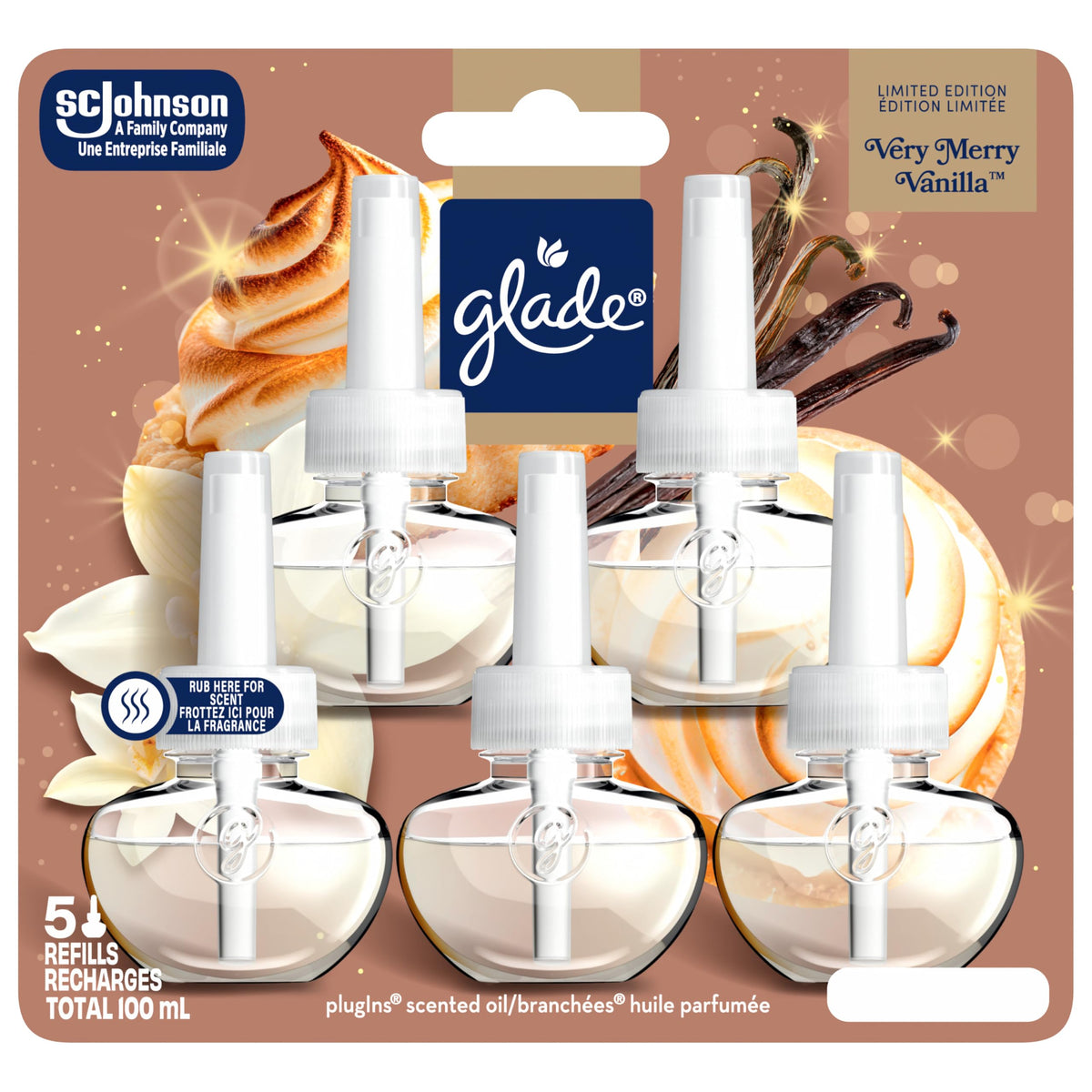 Glade® Holiday Plugins Scented Oil Refill, Very Merry Vanilla™, 5 Refills 🍁 All In One Marketplace Canada