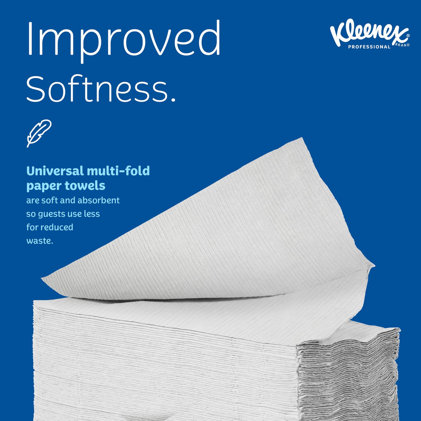 Kleenex Professional Universal Multifold Paper Towels, Bulk (02046), Absorbency Pockets, 9.2" x 9.4" Towel, White (150 Sheets/Pack, 8 Packs/Case, 1,200 Sheet Total) Kleenex
