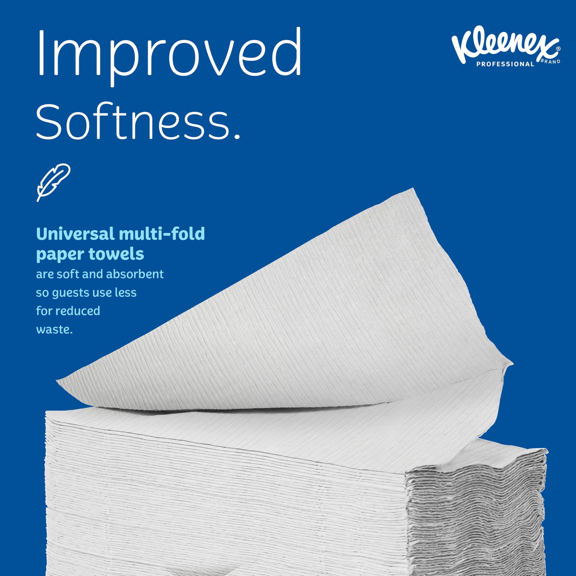 Kleenex Professional Universal Multifold Paper Towels, Bulk (02046), Absorbency Pockets, 9.2" x 9.4" Towel, White (150 Sheets/Pack, 8 Packs/Case, 1,200 Sheet Total) Kleenex