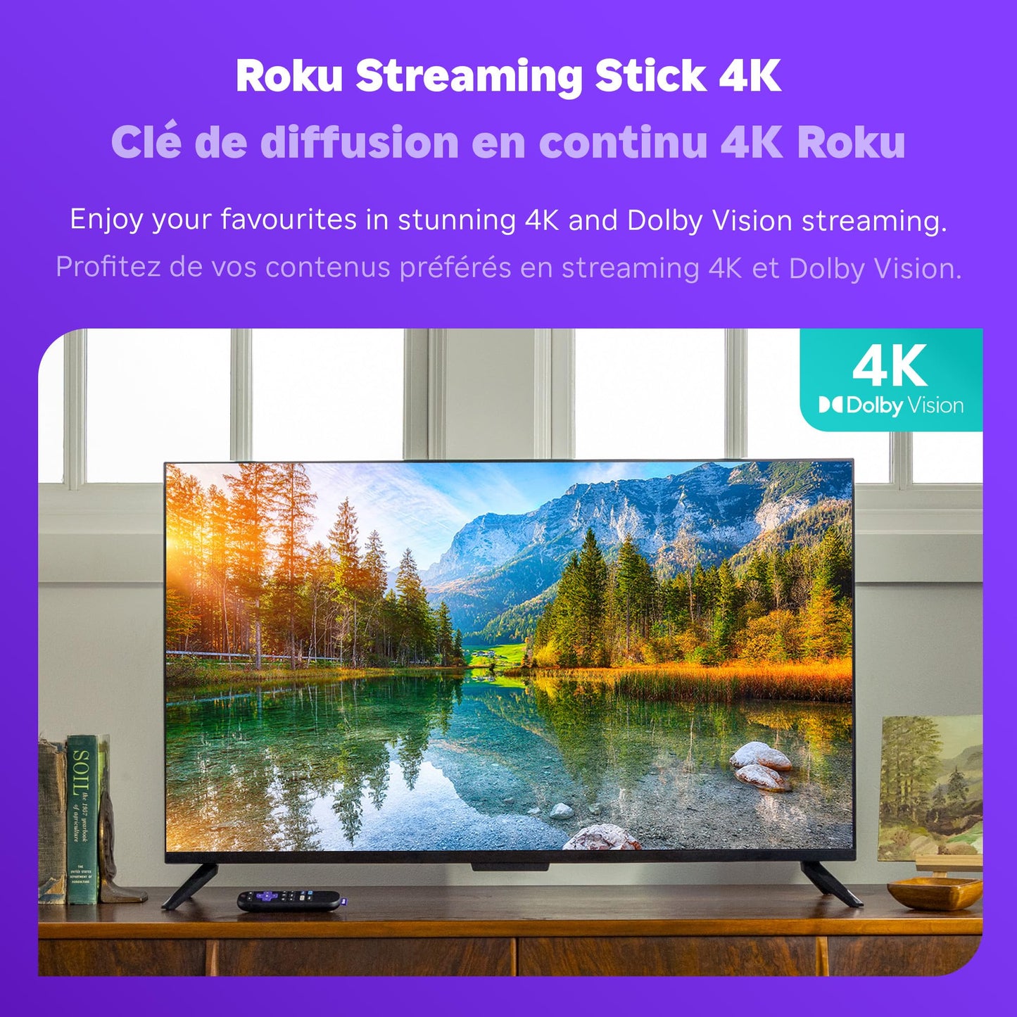 Roku Streaming Stick 4K 2022 (Official Manufacturer Product) | Streaming Device 4K/HDR/Dolby Vision with Voice Remote with TV Controls and Long-Range Wi-Fi 🍁 All In One Marketplace Canada