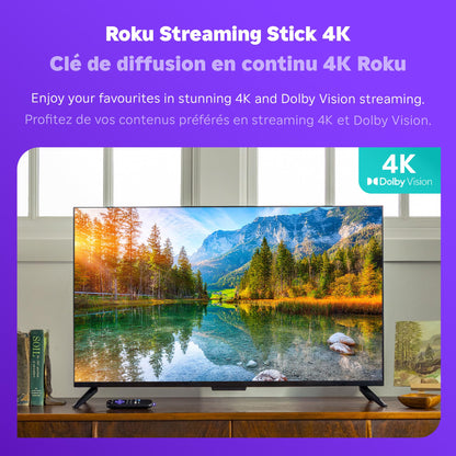 Roku Streaming Stick 4K 2022 (Official Manufacturer Product) | Streaming Device 4K/HDR/Dolby Vision with Voice Remote with TV Controls and Long-Range Wi-Fi 🍁 All In One Marketplace Canada