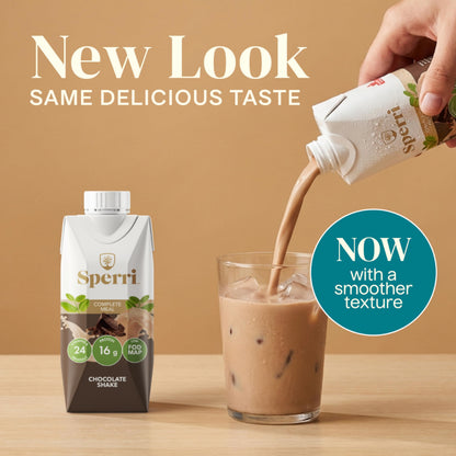 Sperri Organic Vegan Protein Shake – Plant-Based Meal Replacement with Pea & Hemp Protein, High Protein Low Sugar, Dairy Free, Gluten Free, Soy Free – Chocolate 330 mL (12 Pack)