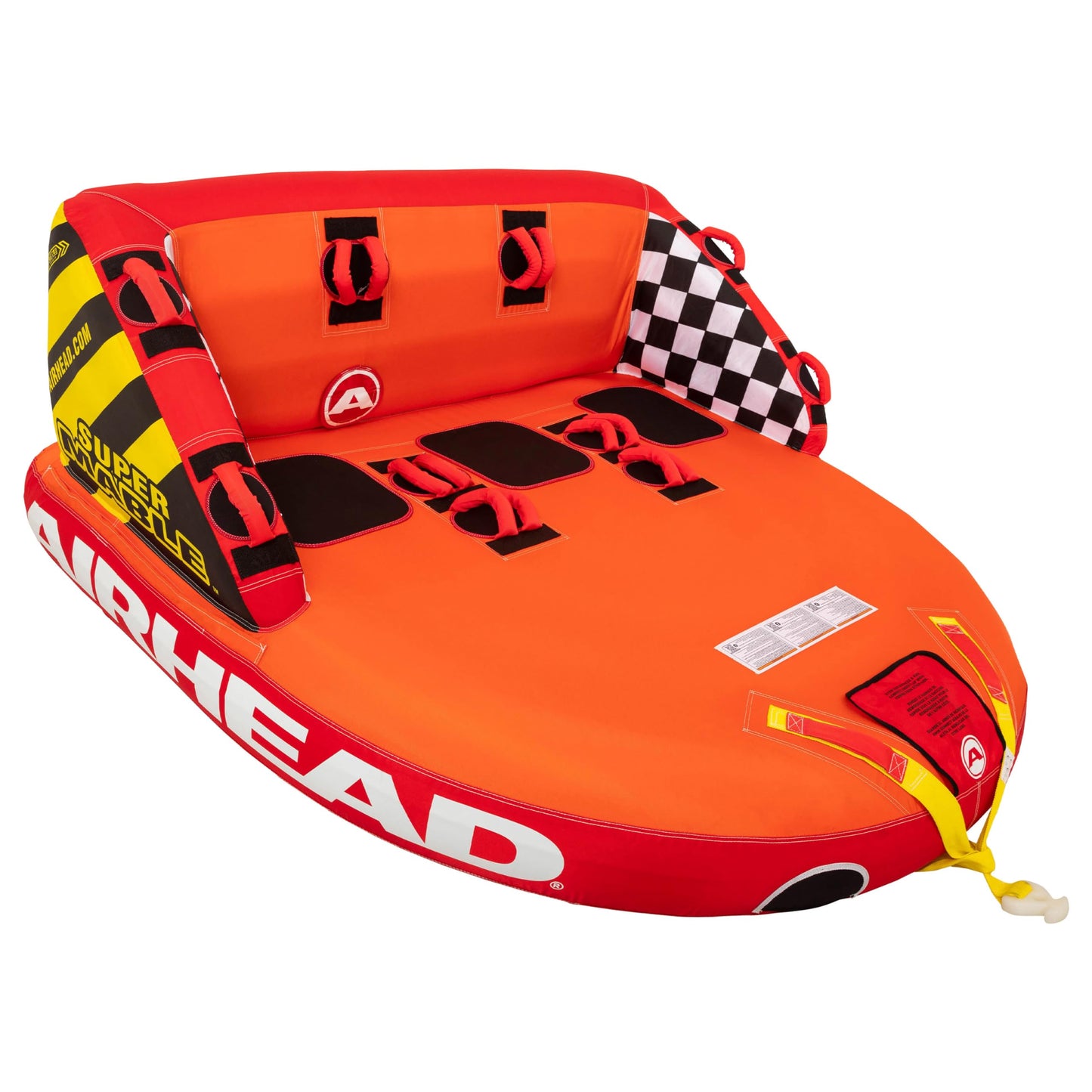 Airhead Super Mable, 1-3 Rider - Inflatable Towable Tube for Boating and Water Sports, Heavy Duty Full Nylon Cover & Zipper with EVA Foam Padding, Easy Inflating & Deflating Airhead