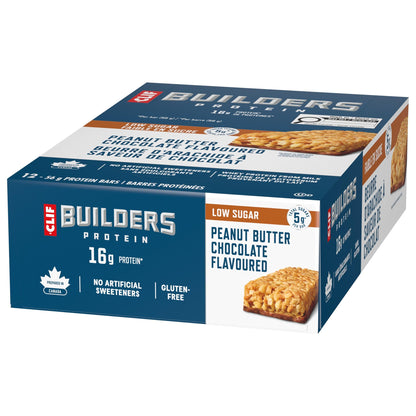 Clif Builders Low Sugar Protein Bar Peanut Butter Chocolate Flavour 12 Bars BUILDERS