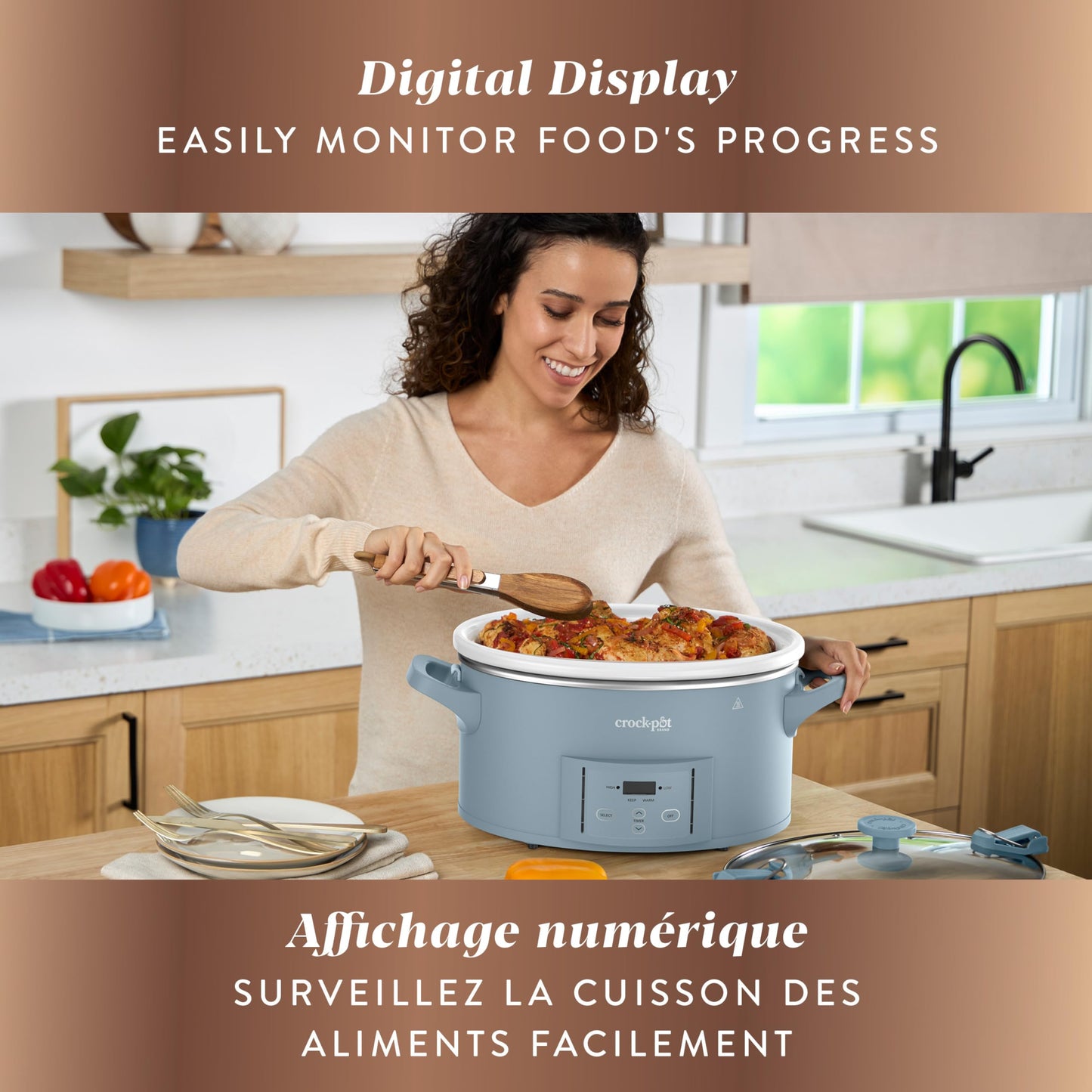 Crock-Pot Design Series 7-Quart Programmable Slow Cooker, Morning Haze Blue - Available at All In One Marketplace Canada