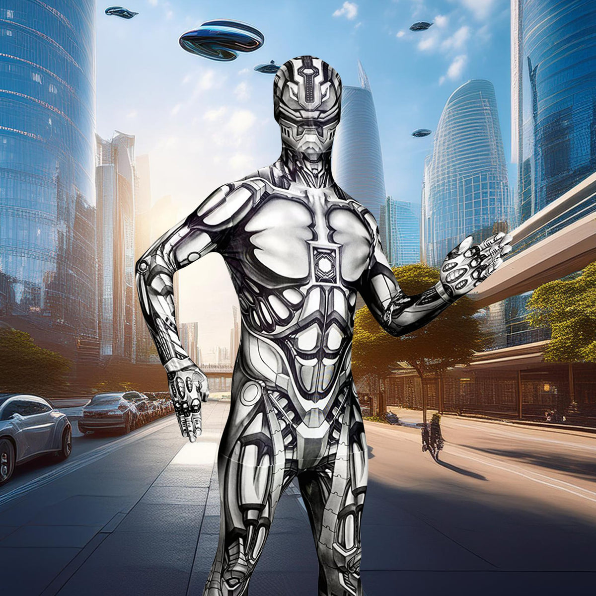 Morphsuits Monster The Android, Multi, Medium Skinsuit