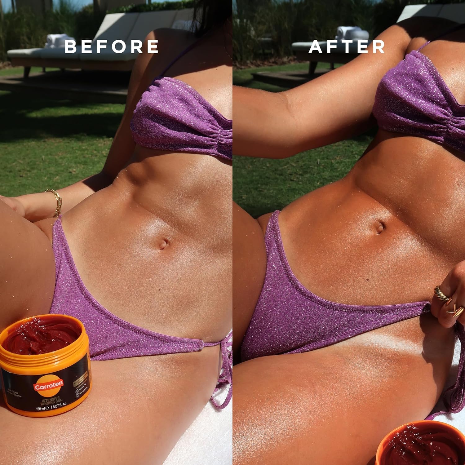 Carroten Intensive Tanning Gel | Browning Indoor/Outdoor Tan Accelerator | Non-Greasy, Water-Resistant with Carrot and Coconut Oil | Vitamin A & E For Moisture & Hydration | Made in Greece | 5 Fl Oz