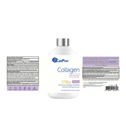 CanPrev Collagen Beauty Liquid, 500ml 50-Day Supply - Skin Smoothness & Elasticity in 28 Days - Free from Dairy, GMO and Gluten - Features Verisol Bioactive Collagen Peptides for Radiance and Support - Available at All In One Marketplace Canada