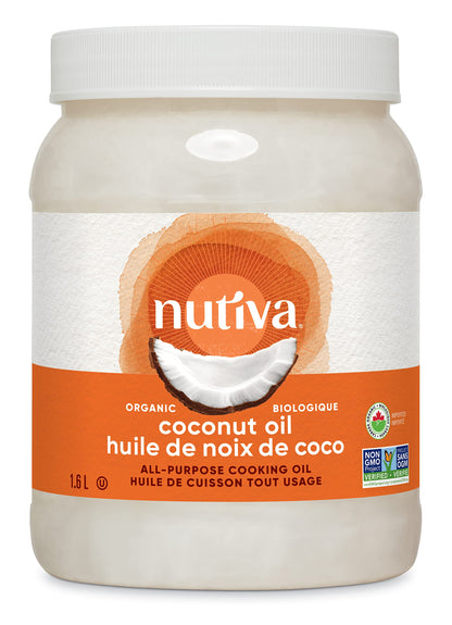 Nutiva Organic Steam-Refined Coconut Oil, 1.6 L, Non-GMO, Fair Trade | Vegan, Keto & Paleo, Neutral Flavor and Aroma for Cooking & Natural Moisturizer for Skin and Hair 🍁 All In One Marketplace Canada