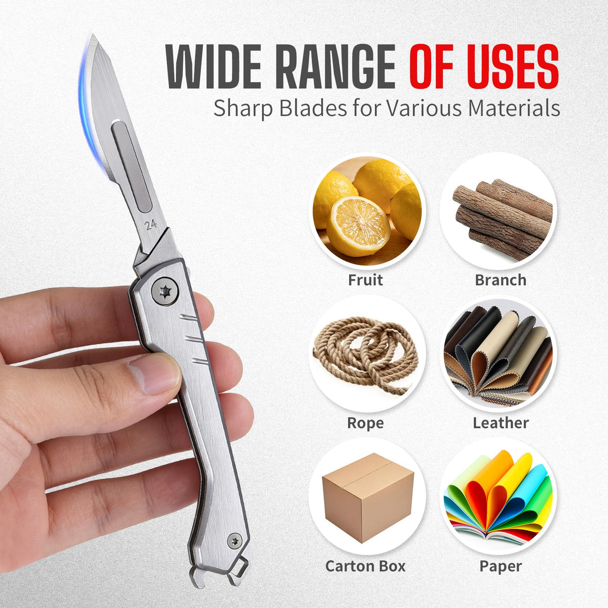 Pocket Utility Knife, EDC Keychain Folding Utility Knife with Bottle Opener - Box Cutter, Stocking Stuffers for Men, Gifts for Men Christmas - Camping Essential for Outdoor, Extra 5 Quick-Change Blade 🍁 All In One Marketplace Canada