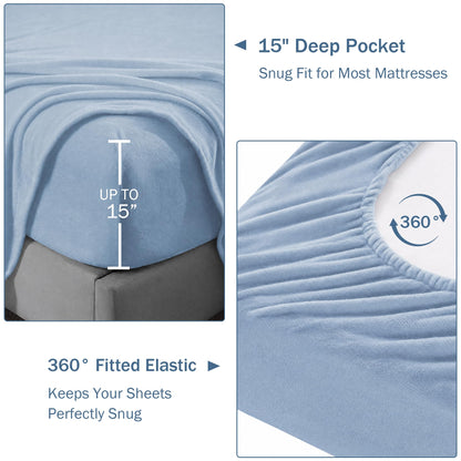Softan Fleece Sheets, Soft as Flannel, Queen, Baby Blue 🍁 All In One Marketplace Canada